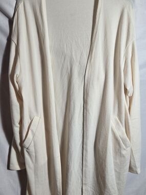 Cream Open-Front Women’s Duster Sweater Cardigan